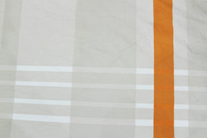 Soft Cotton Check print 250 TC Fitted Bedsheet In Orange At Best Prices