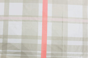 Soft Cotton Check Print 250 TC Fitted Bedsheet In Peach At Best Prices