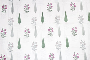 Soft cotton Floral print 250 TC fitted bedsheet in Magenta At Best Prices