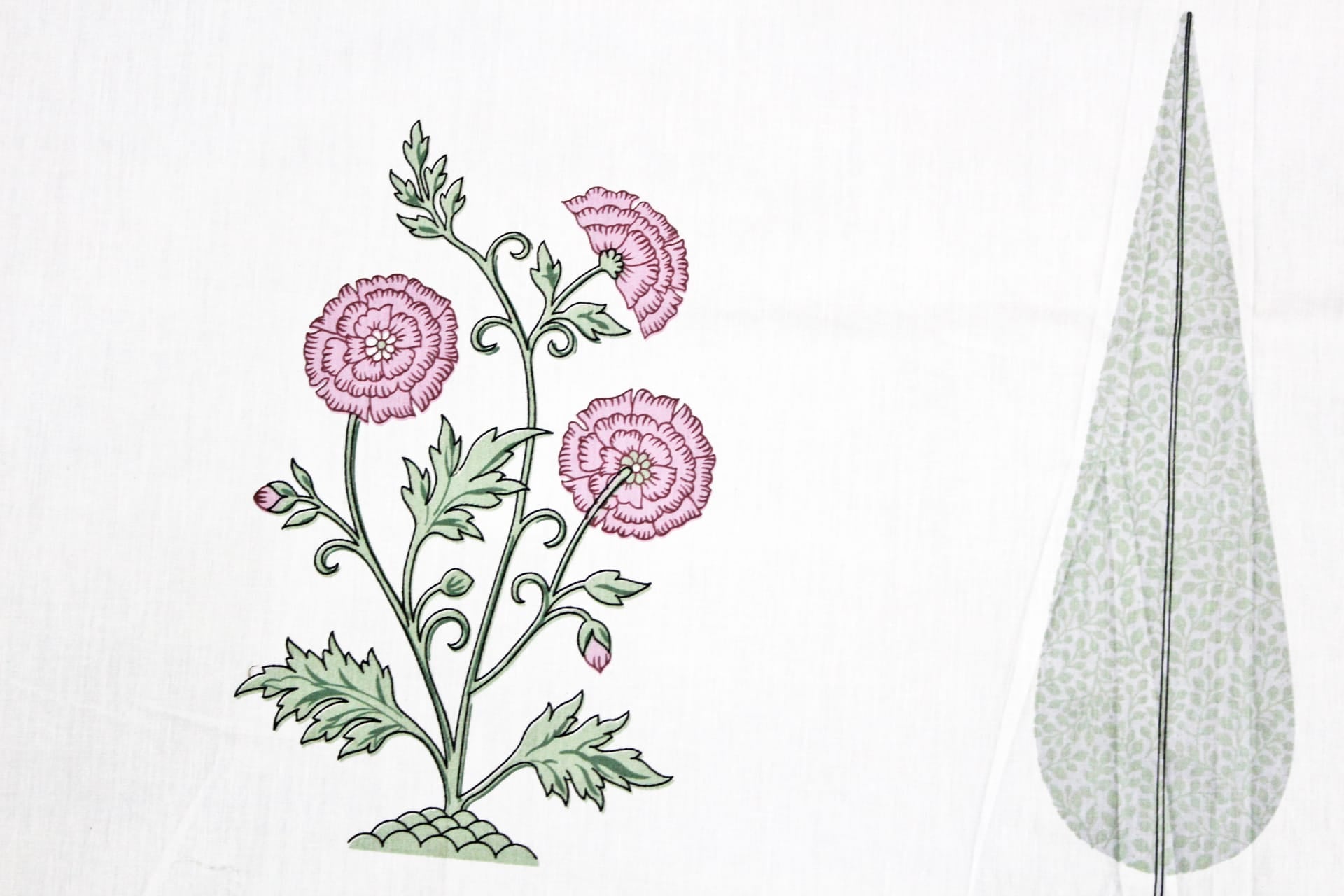 Soft cotton Floral print 250 TC fitted bedsheet in Magenta At Best Prices