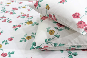 Soft Cotton Floral print 250 TC fitted bedsheet in Rust At Best Prices