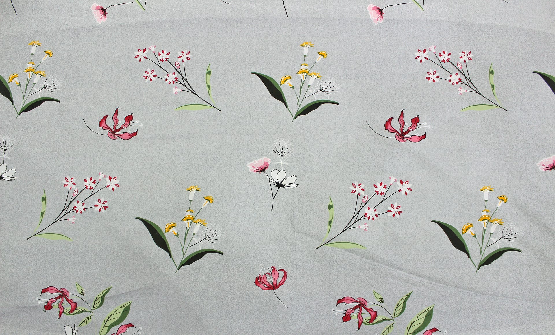 Soft Cotton Floral print 250 TC fitted bedsheet in Grey At Best Prices