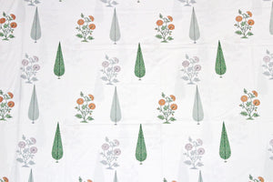 Soft Cotton Floral print 250 TC fitted bedsheet in Orange At Best Prices