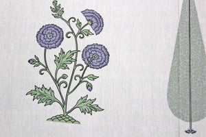 Soft cotton Floral print 250 TC fitted bedsheet in Purple At Online
