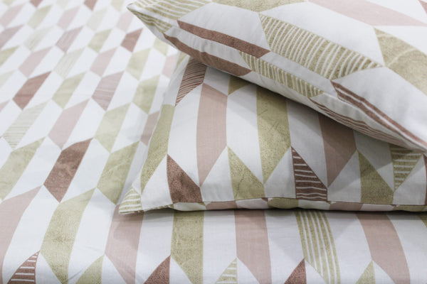 Soft Cotton Floral Print 250 TC Fitted Bedsheet In Brown Online In India