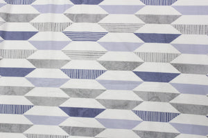 Soft Cotton Geometrical Print 250 TC Fitted Bedsheet In Blue Online In India