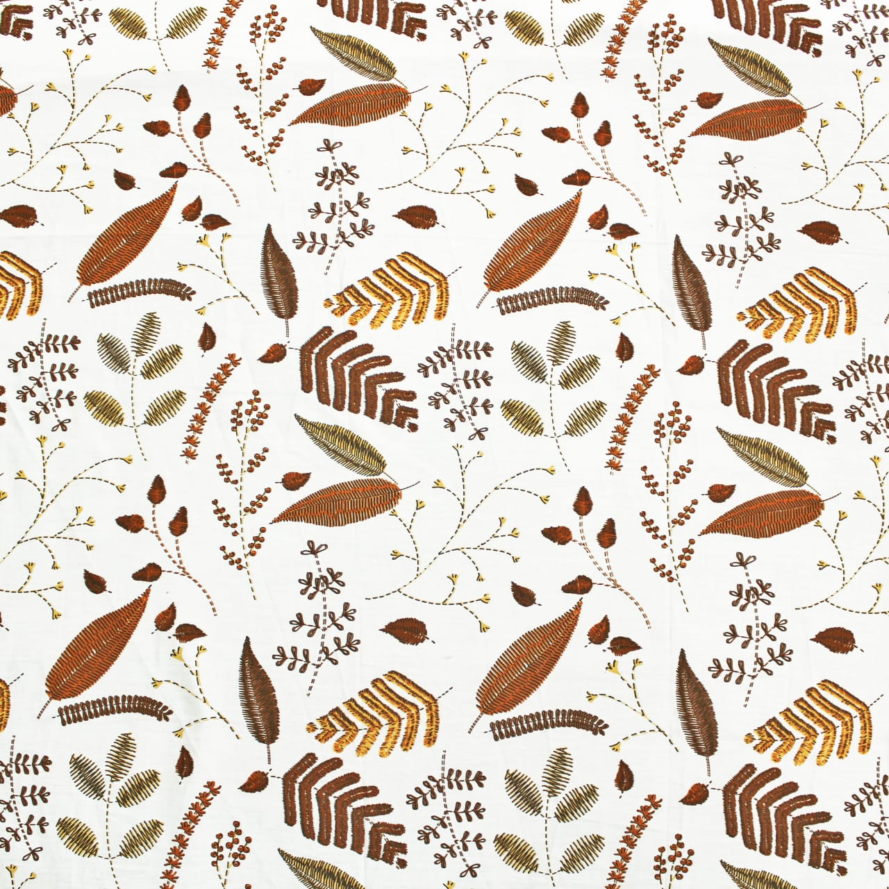 Soft Cotton Floral Print 250 TC Fitted Bedsheet In Brown Online In India
