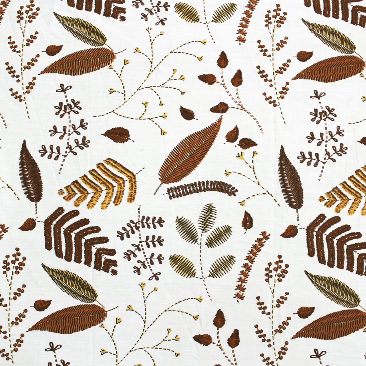 Soft Cotton Floral Print 250 TC Fitted Bedsheet In Brown Online In India