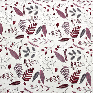 Soft Cotton Floral Print 250 TC Fitted Bedsheet In Burgundy Online In India
