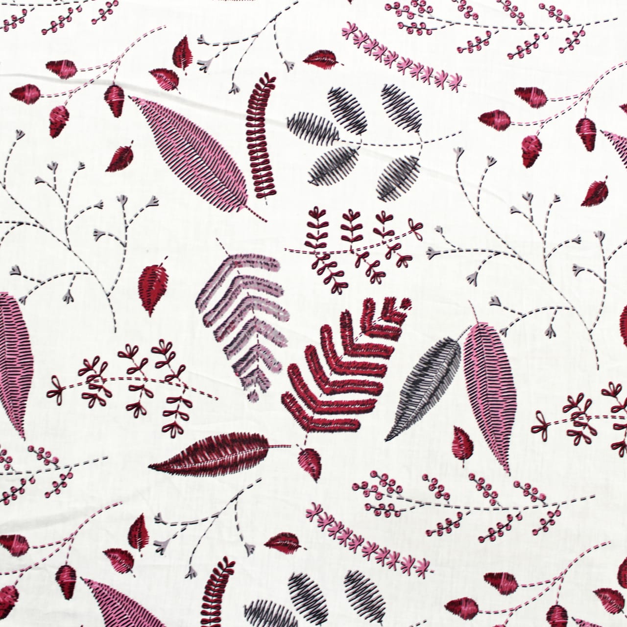 Soft Cotton Floral Print 250 TC Fitted Bedsheet In Burgundy Online In India