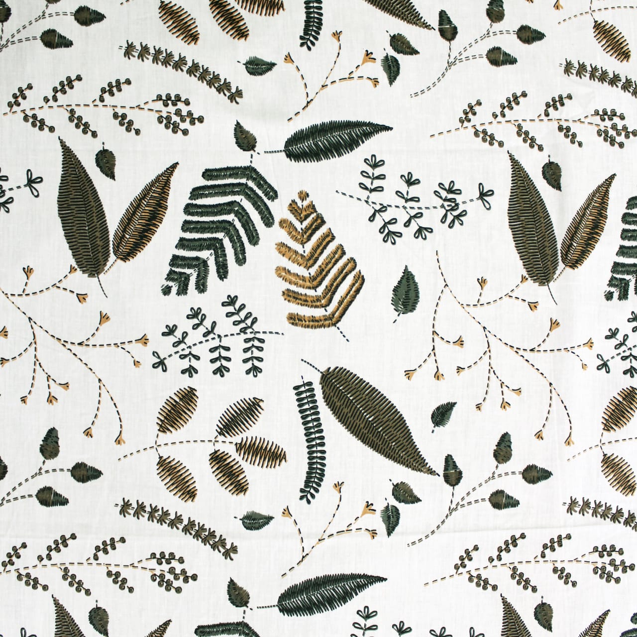 Soft Cotton Floral Print 250 TC Fitted Bedsheet In Green Online In India