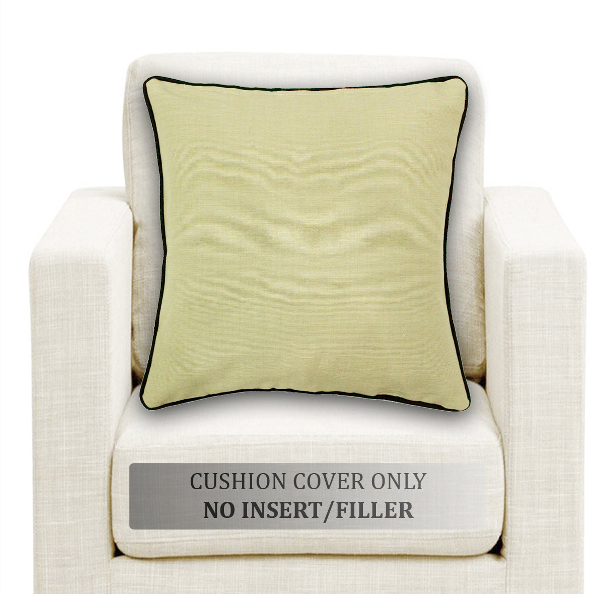 Soft Woven Corded Stripe Cotton Cushion Cover Set in Khaki online (1Pc)