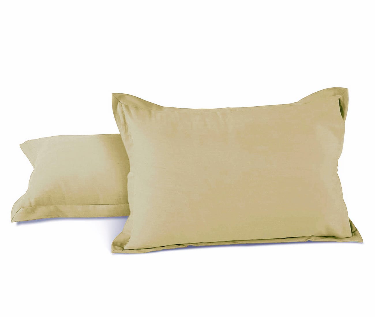 Soft 210 TC Plain Cotton Pillow Cover Set In Khaki Online In India(2 Pcs)