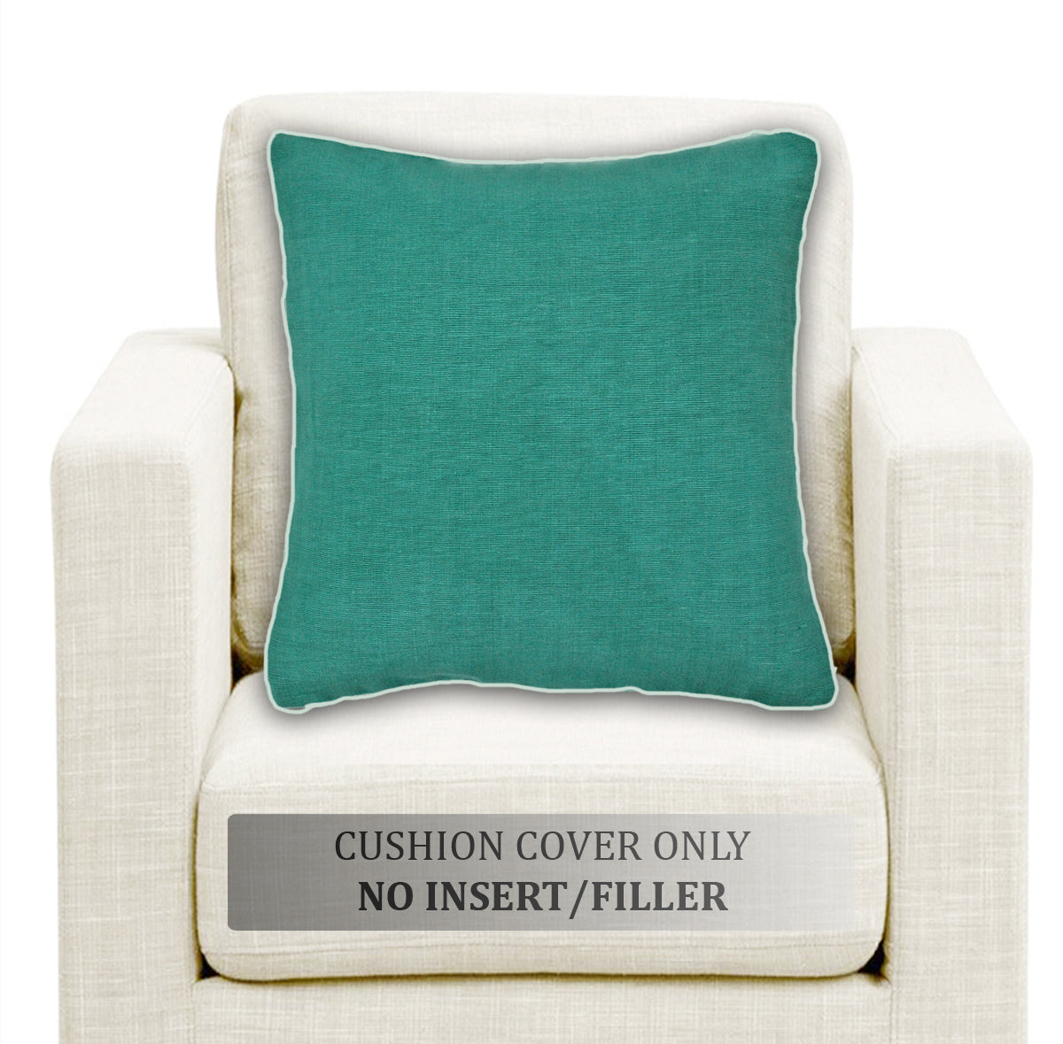 Soft Woven Corded Stripe Cotton Cushion Cover Set in Bottle Green online (1Pc)