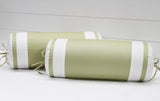400 TC Luxurious Cotton Satin Bolster Cover Set in Light Green-2Pcs