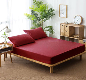 Maroon Water Proof Terry Mattress Protector online at best prices