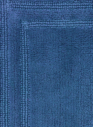 Non Slip Luxury Reversible Cotton Bathmat In Marine Blue Online At Best Prices