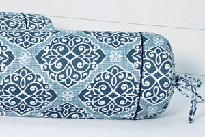 Soft Blue Modern Art Print Cotton Satin Bolster Cover Set online in India