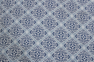 Soft Cotton Printed 300 TC Modern Satin Fitted Bedsheet In Blue At Best Prices