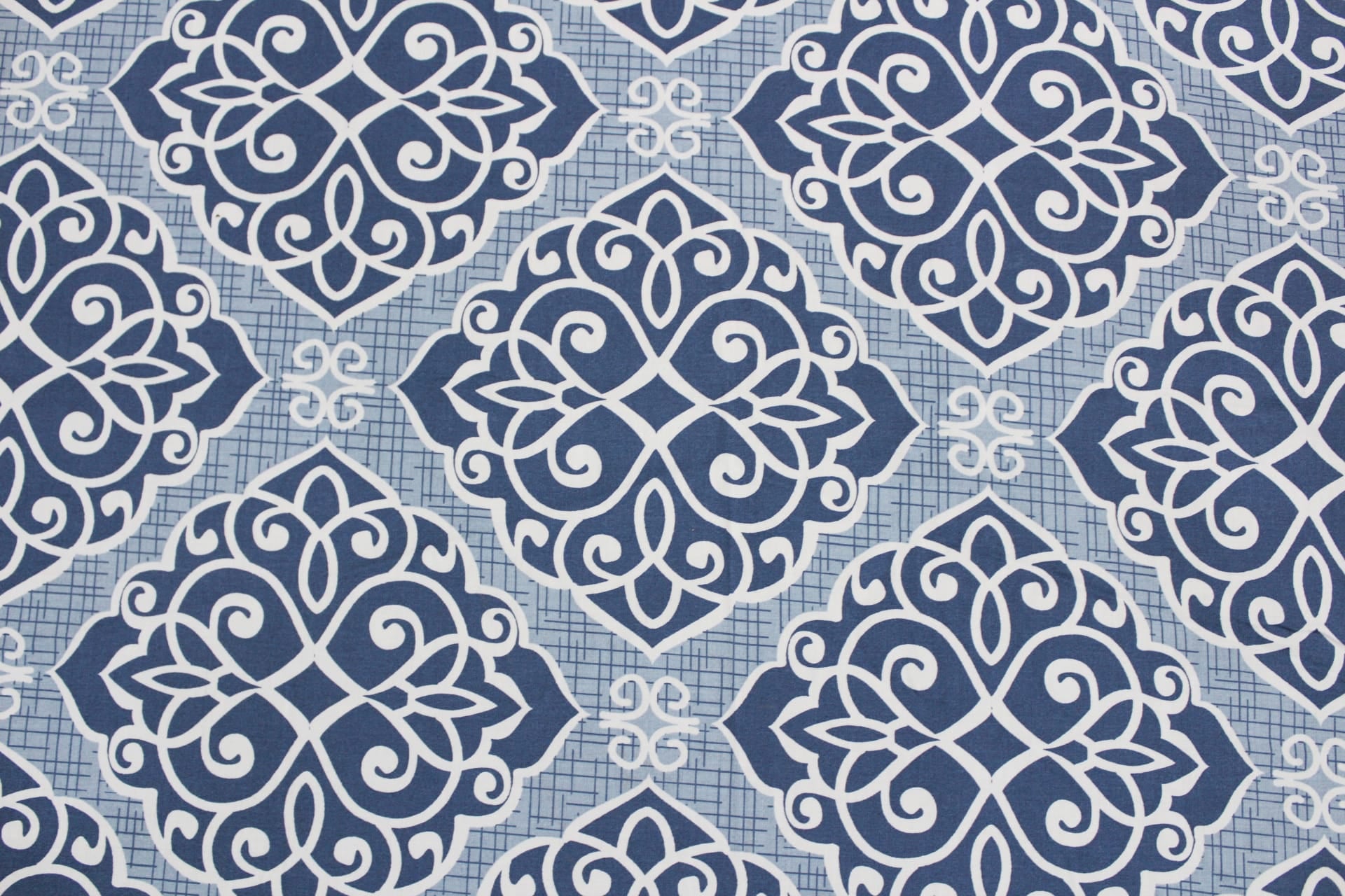 Soft Cotton Printed 300 TC Modern Satin Fitted Bedsheet In Blue At Best Prices