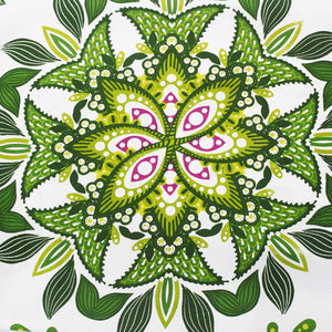 Soft Green Floral Print Cotton Bolster Cover Set (2 Pcs) online in India