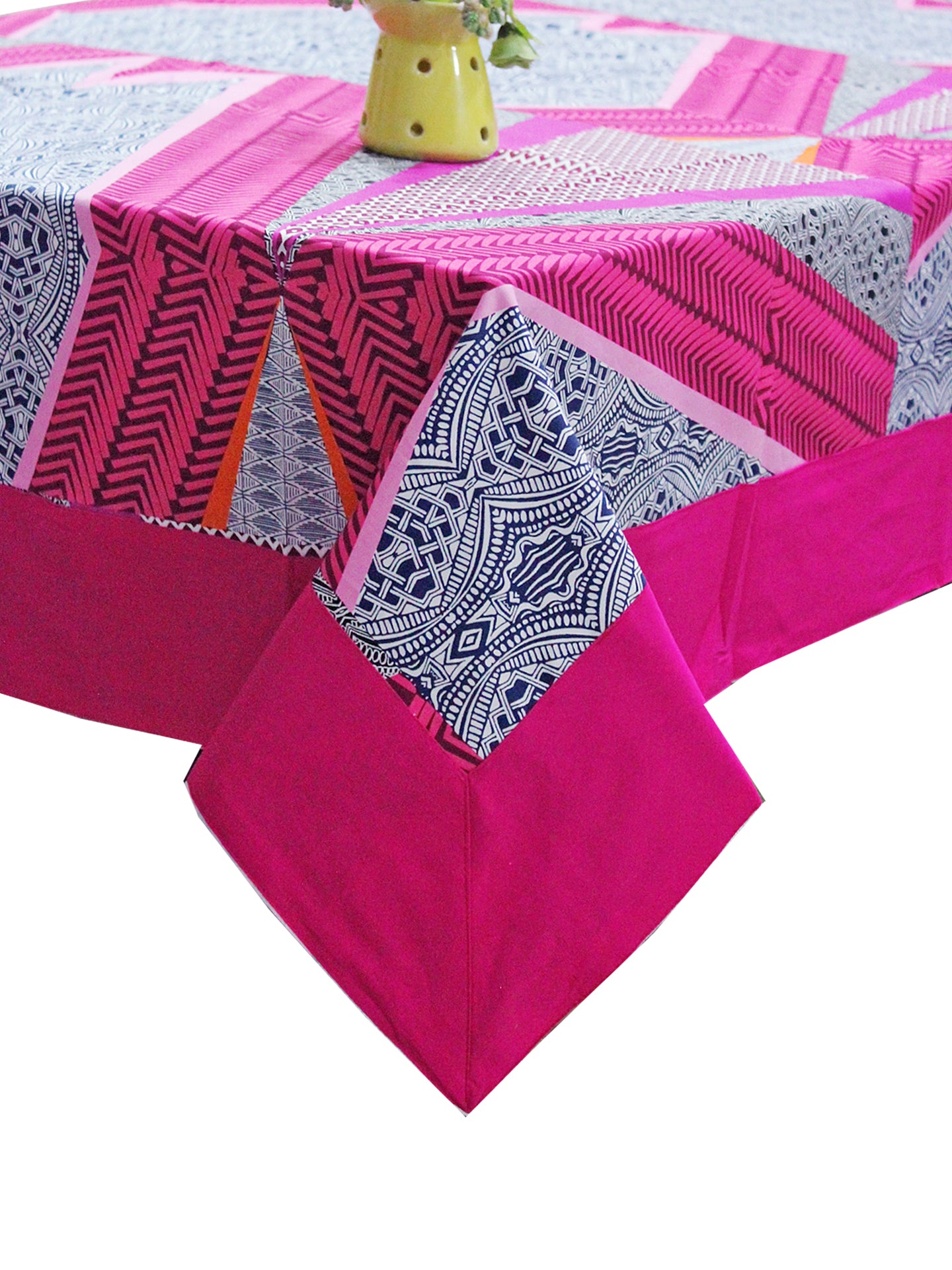 Prism Pink Printed Cotton Abstract Table Cover(1 Pc) online in India