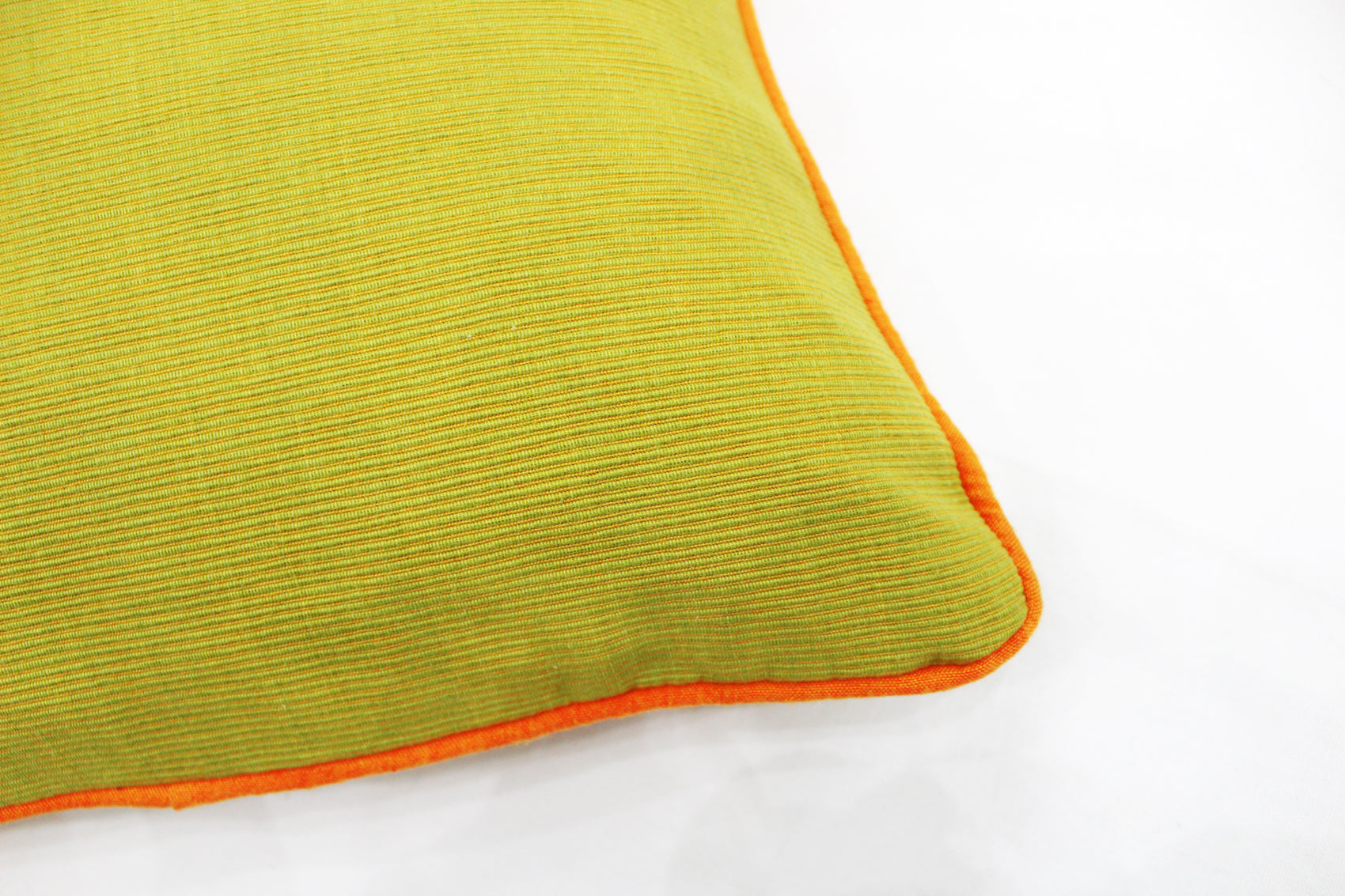 Soft Woven Corded Stripe Cotton Cushion Cover Set in Mehndi Green online at best prices(2Pcs)
