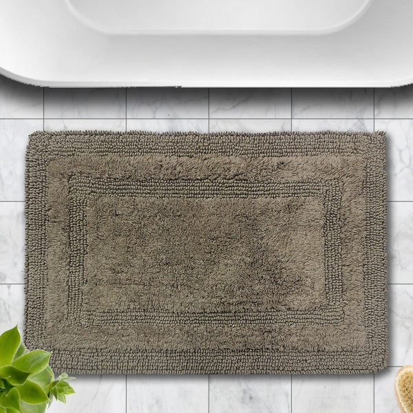 Non Slip Luxury Reversible Cotton Bathmat In Mouse Online At Best Prices
