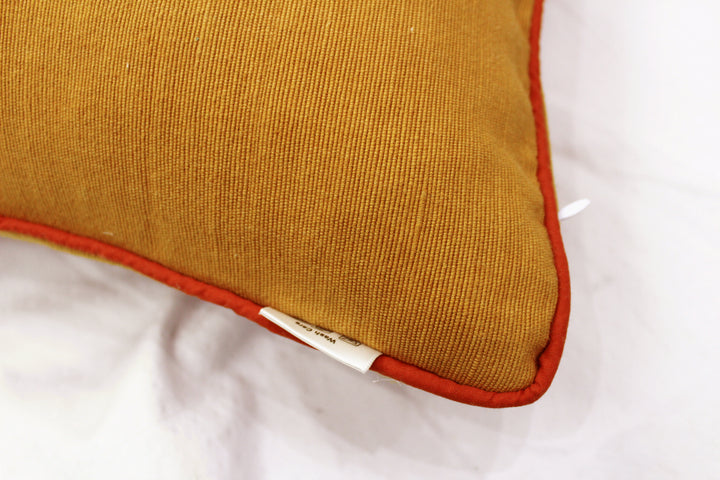 Soft Woven Corded Stripe Cotton Cushion Cover Set in Mustard online (1Pc)
