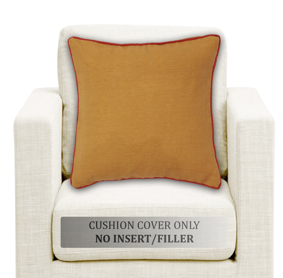 Soft Woven Corded Stripe Cotton Cushion Cover Set in Mustard online (1Pc)