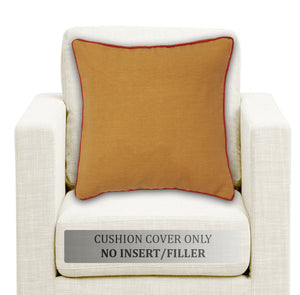 Soft Woven Corded Stripe Cotton Cushion Cover Set in Mustard online (1Pc)
