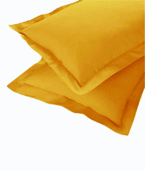 Soft 210 TC Plain Cotton Pillow Cover Set In Mustard Online In India(2 Pcs)