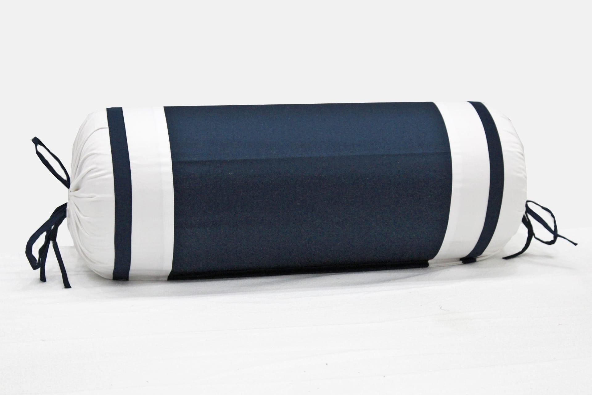 400 TC Luxurious Cotton Satin Bolster Cover Set in Navy Blue-2Pcs