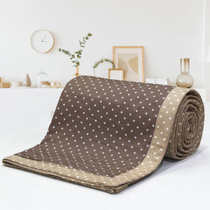 Pearl Texture Floral Print 300TC Cotton Dohar Comforter In Coffee Brown At Best Prices
