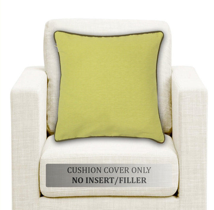 Soft Woven Corded Stripe Cotton Cushion Cover Set in Olive Green online (1Pc)