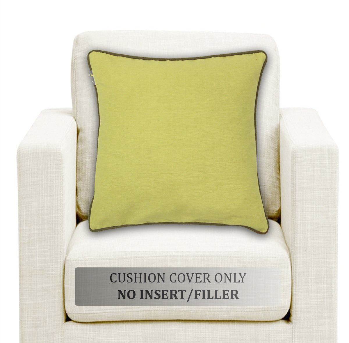 Soft Woven Corded Stripe Cotton Cushion Cover Set in Olive Green online (1Pc)