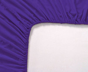 Soft Cotton Plain 210 TC Single Fitted Bedsheet In Purple At Best Prices