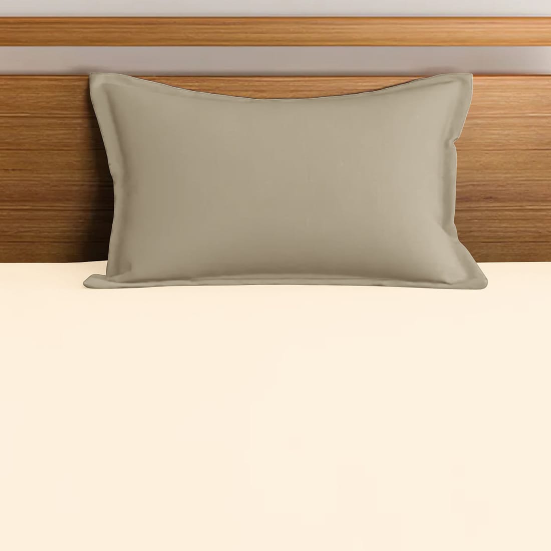 Soft Cotton Plain 210 TC Single Fitted Bedsheet In Cream At Best Prices