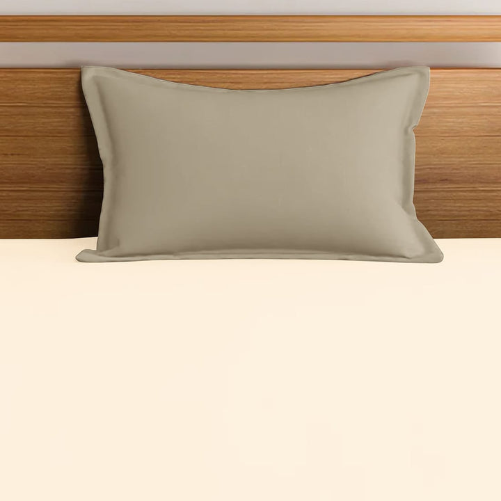 Soft Cotton Plain 210 TC Single Fitted Bedsheet In Cream At Best Prices