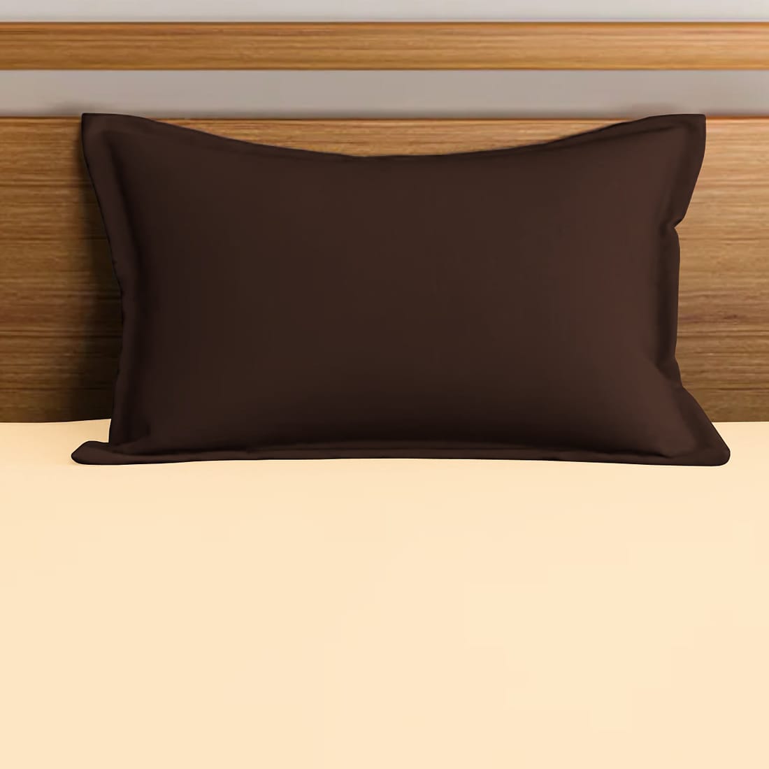 Soft Cotton Plain 210 TC Single Fitted Bedsheet In Beige At Best Prices