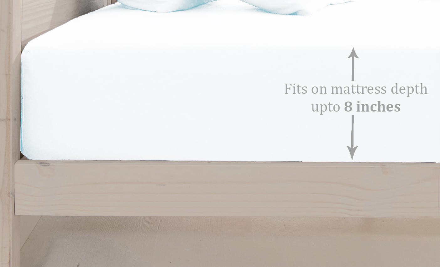 Soft Print 210 TC Single Fitted Bedsheet In White At Best Prices