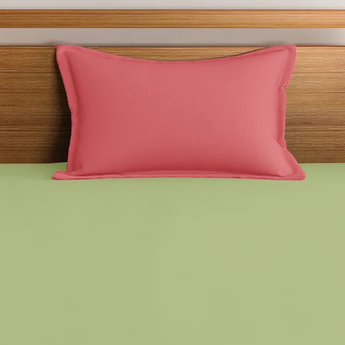 Soft Cotton Plain 210 TC Single Fitted Bedsheet In Light Green At Best Prices