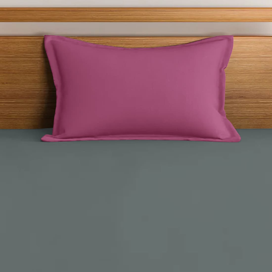Soft Cotton Plain 210 TC Single Fitted Bedsheet In Grey at Best Prices