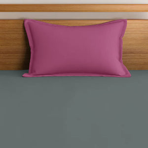 Soft Cotton Plain 210 TC Single Fitted Bedsheet In Grey at Best Prices