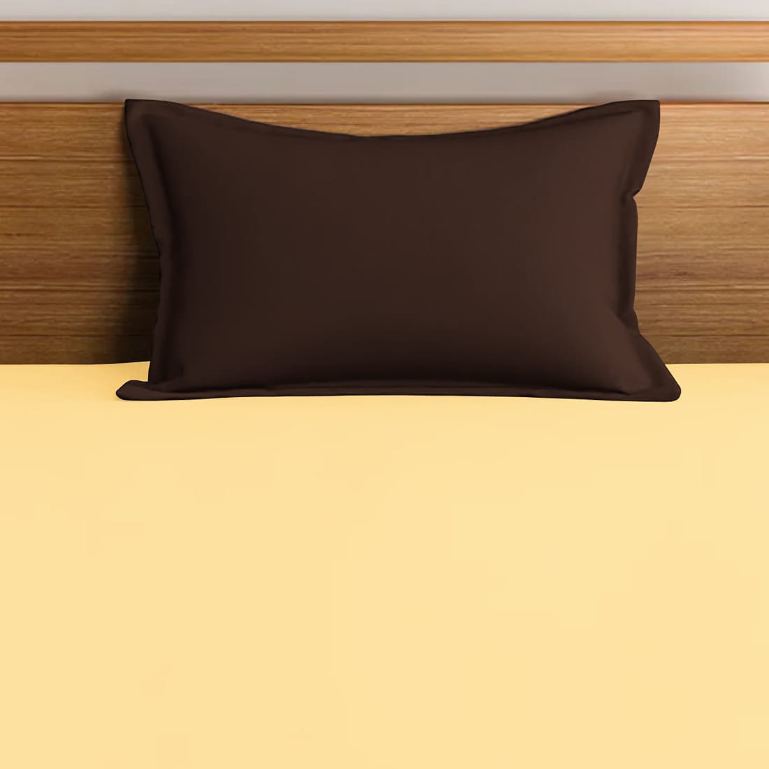 Soft Cotton Plain 210 TC Single Fitted Bedsheet In Gold At Best Prices