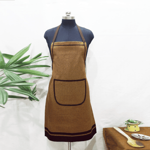 Stylish Coffee Gold Handwoven Cotton Kitchen Apron (1 Pc) Online In India 