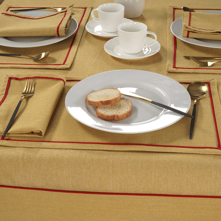 Soft Mustard Natural Woven Cotton Plain Napkins Set online in India