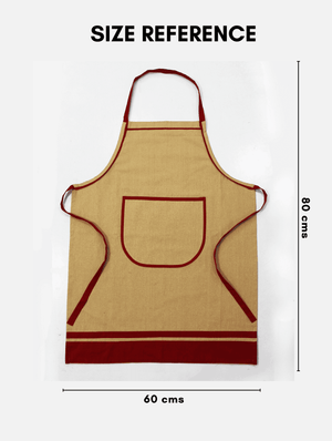 Stylish Mustard Handwoven Cotton Kitchen Apron (1 Pc) Online In India 