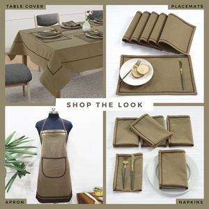 Soft Taupe Woven Cotton Plain Napkins Set online in India