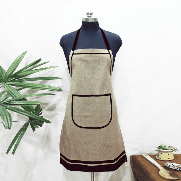 Stylish Mouse Natural Handwoven Cotton Kitchen Apron (1 Pc) Online In India
